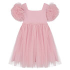 Girls Pink Embellished Tulle Dress, 1, hi-res
